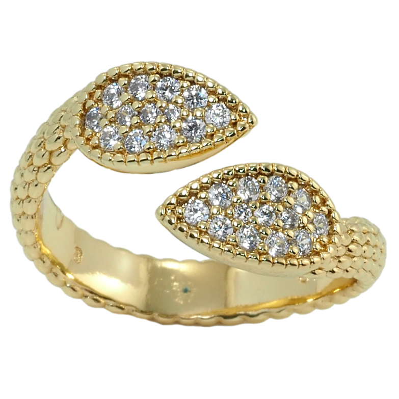 Каблучка Xuping QQMМ Позолота 14K Краплинки з цирконієм фото №15