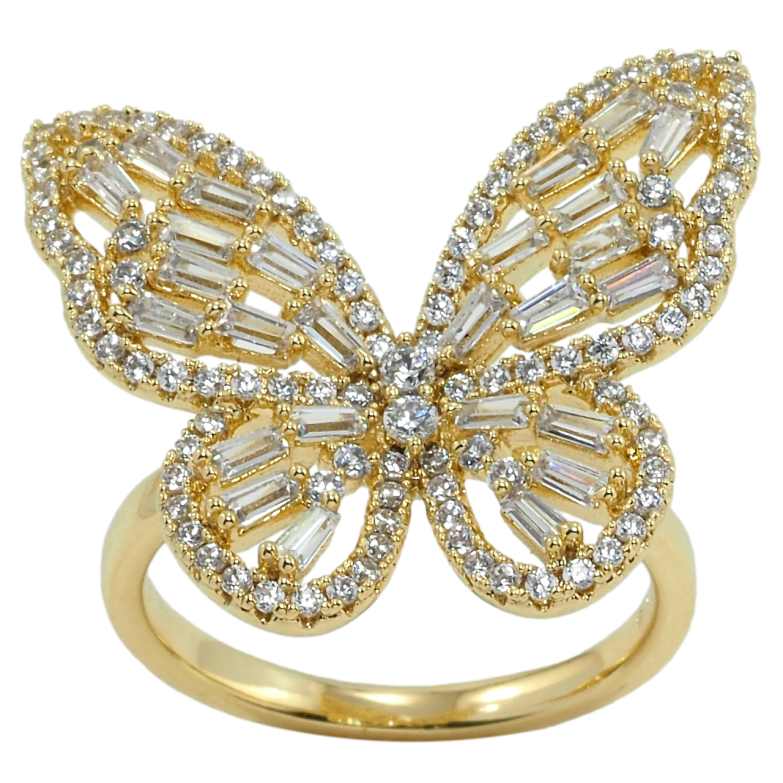 Каблучка Xuping QQMМ Позолота 14K Метелик інкрустація цирконієм фото №1