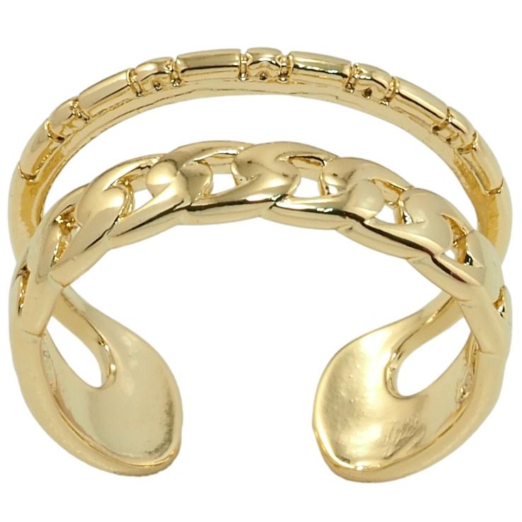 Каблучка Xuping QQMМ Позолота 14K Подвійна шинка з орнаментом ланцюжок фото №14 Каблучка Xuping QQMМ Позолота 14K Подвійна шинка з орнаментом ланцюжок фото №14