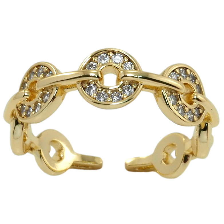 Каблучка Xuping QQMM Позолота 14K Ланцюжок з цирконієм фото №14