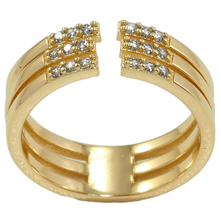 Каблучка Xuping QQMM Позолота 14K Потрійна шинка з цирконієм фото №12 Каблучка Xuping QQMM Позолота 14K Потрійна шинка з цирконієм фото №12