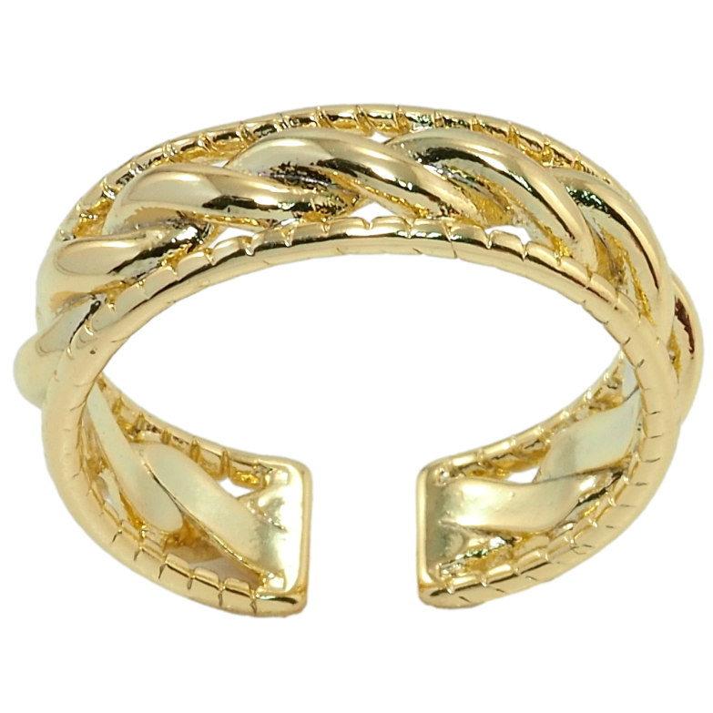 Каблучка Xuping QQMM Позолота 14K Візерунок шнур фото №3 Каблучка Xuping QQMM Позолота 14K Візерунок шнур фото №3