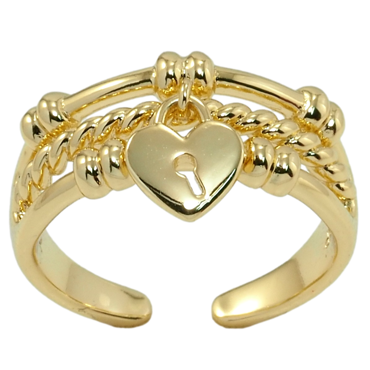 Каблучка Xuping QQMМ Позолота 14K Подвіска замок-сердечко фото №22 Каблучка Xuping QQMМ Позолота 14K Подвіска замок-сердечко фото №22