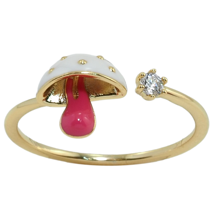 Каблучка Xuping QQMМ Позолота 14K Грибок з фіанітом фото №5 Каблучка Xuping QQMМ Позолота 14K Грибок з фіанітом фото №5