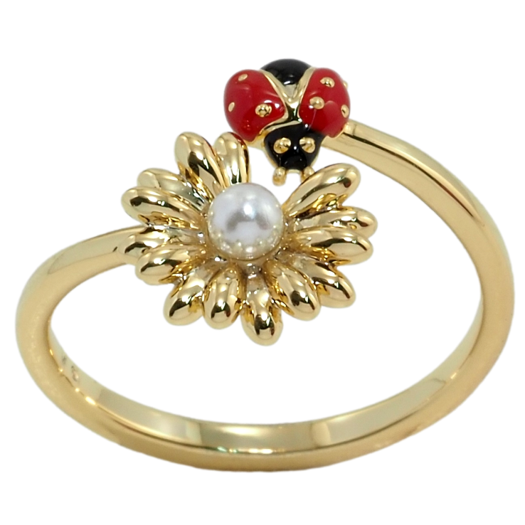 Каблучка Xuping QQMМ Позолота 14K Божа корівка на квітці фото №21 Каблучка Xuping QQMМ Позолота 14K Божа корівка на квітці фото №21