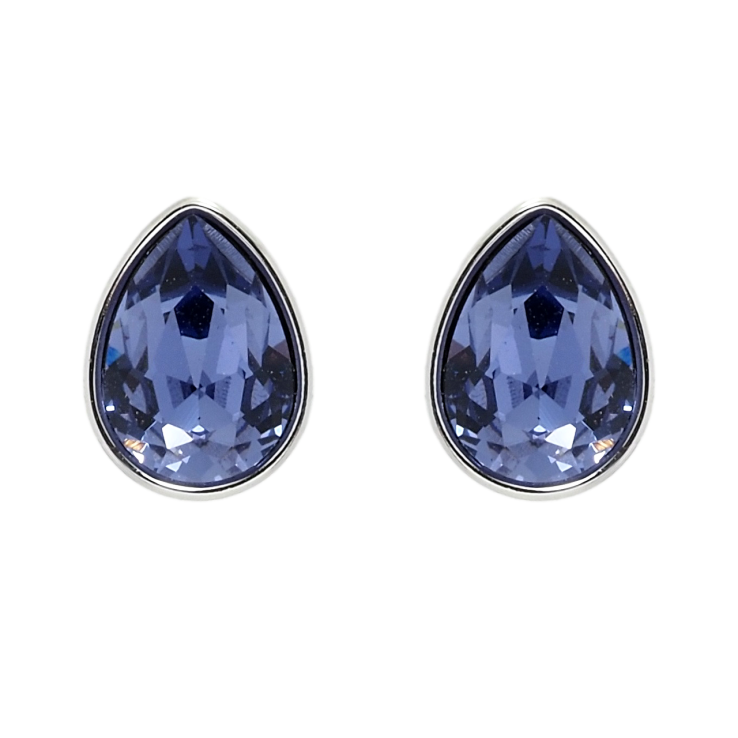 Сережки Xuping колір Родій з кристалами Swarovski пусети Кристальні крапельки Sapphire фото №13