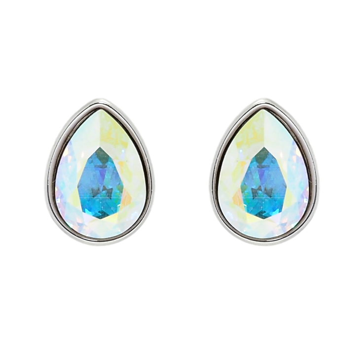 Сережки Xuping колір Родій з кристалами Swarovski пусети Кристальні крапельки АВ фото №10