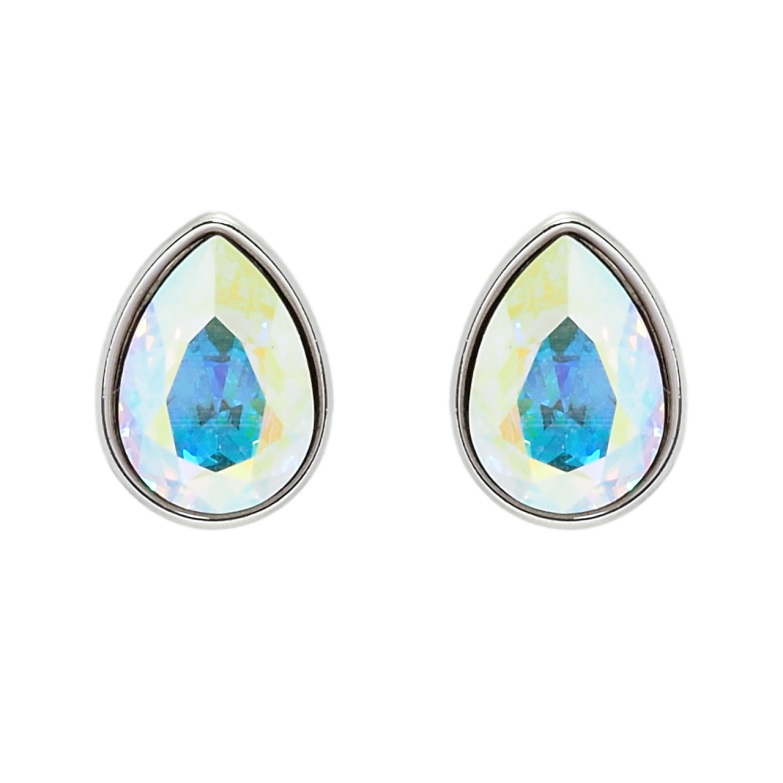 Сережки Xuping колір Родій з кристалами Swarovski пусети Кристальні крапельки АВ фото №1