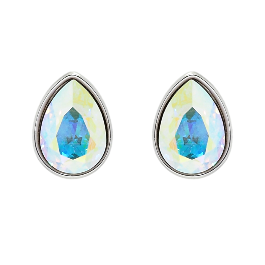 Сережки Xuping колір Родій з кристалами Swarovski пусети Кристальні крапельки АВ фото №1