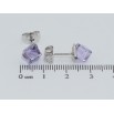 Сережки Xuping колір Родій з кристалами Swarovski пусети Кристальні кубики Provence Lavender 6х6мм фото №2
