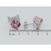 Сережки Xuping колір Родій з кристалами Swarovski пусети Кристальні кубики Rose з бантами фото №2