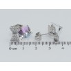 Сережки Xuping колір Родій з кристалами Swarovski пусети Кристальні кубики Smoky Mauve з бантами фото №2