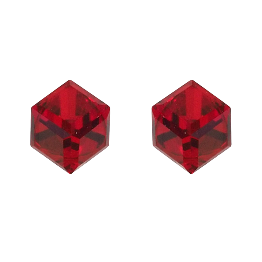 Сережки Xuping колір Родій з кристалами Swarovski пусети Кристальні кубики Siam, 4х4мм фото №1