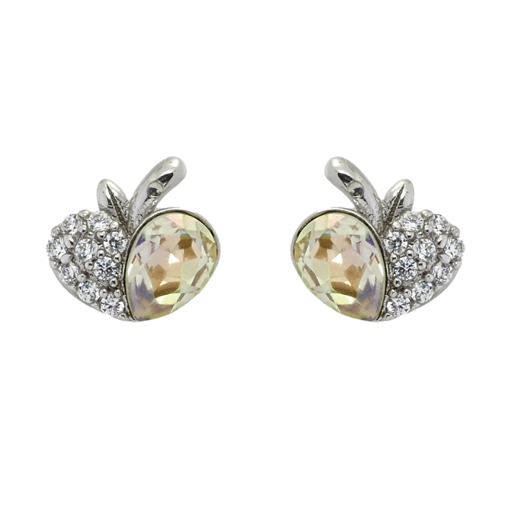 Сережки Xuping колір Родій з кристалами Swarovski пусети Яблука з кристалами Tabac фото №18
