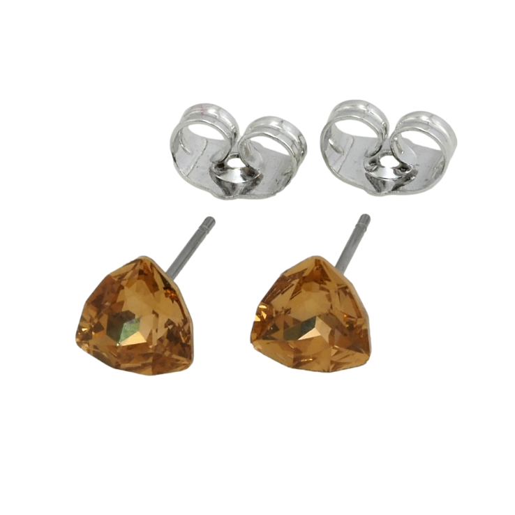 Сережки Xuping колір Родій з кристалами Swarovski пусети Кристали Copper, 7х7мм фото №15