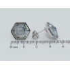 Сережки Xuping колір Родій з кристалами Swarovski пусети Кристальні шестигранники, 8х8мм фото №2