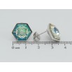 Сережки Xuping колір Родій з кристалами Swarovski пусети Кристальні шестигранники, 8х8мм фото №2
