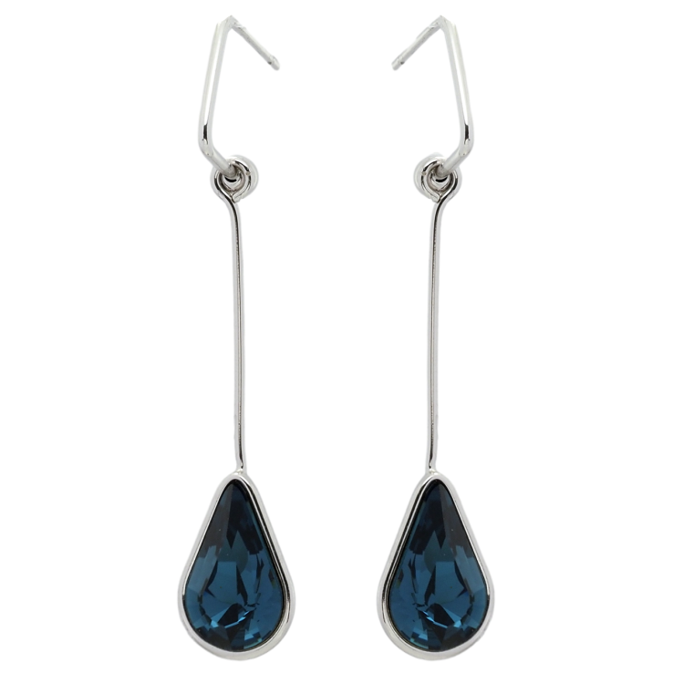 Сережки Xuping колір Родій з кристалами Swarovski пусети Підвіски з кристалом Montana фото №11