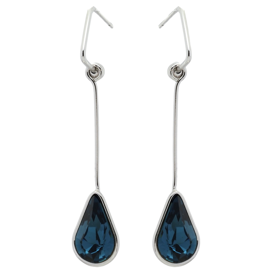 Сережки Xuping колір Родій з кристалами Swarovski пусети Підвіски з кристалом Montana фото №1