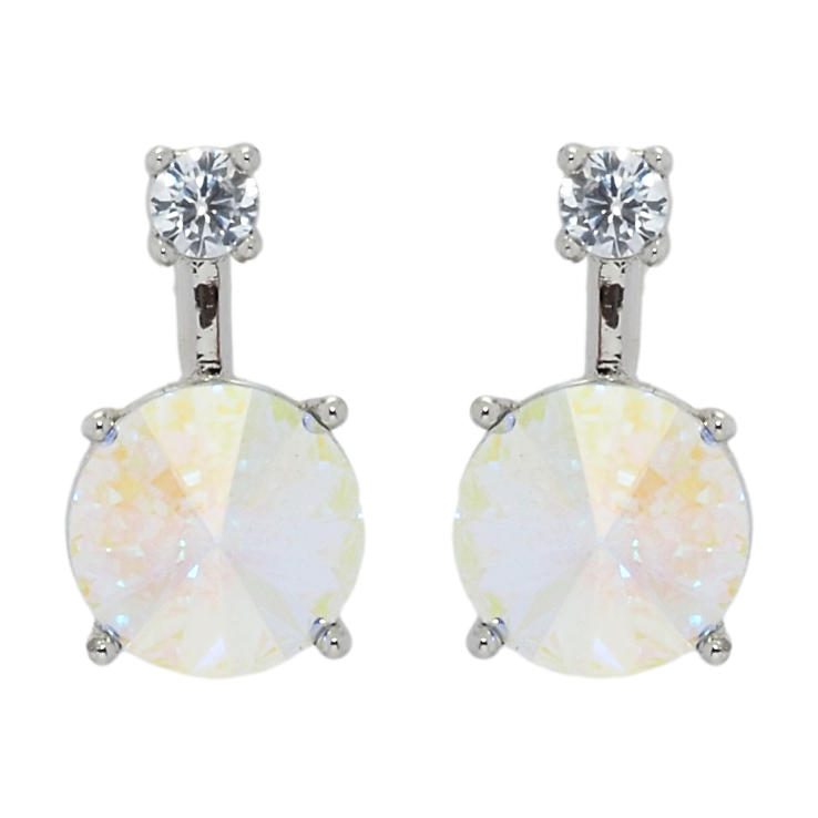 Сережки Xuping колір Родій з кристалами Swarovski пусети Кристал Light Grey Opal ø 3мм та 8 мм фото №16