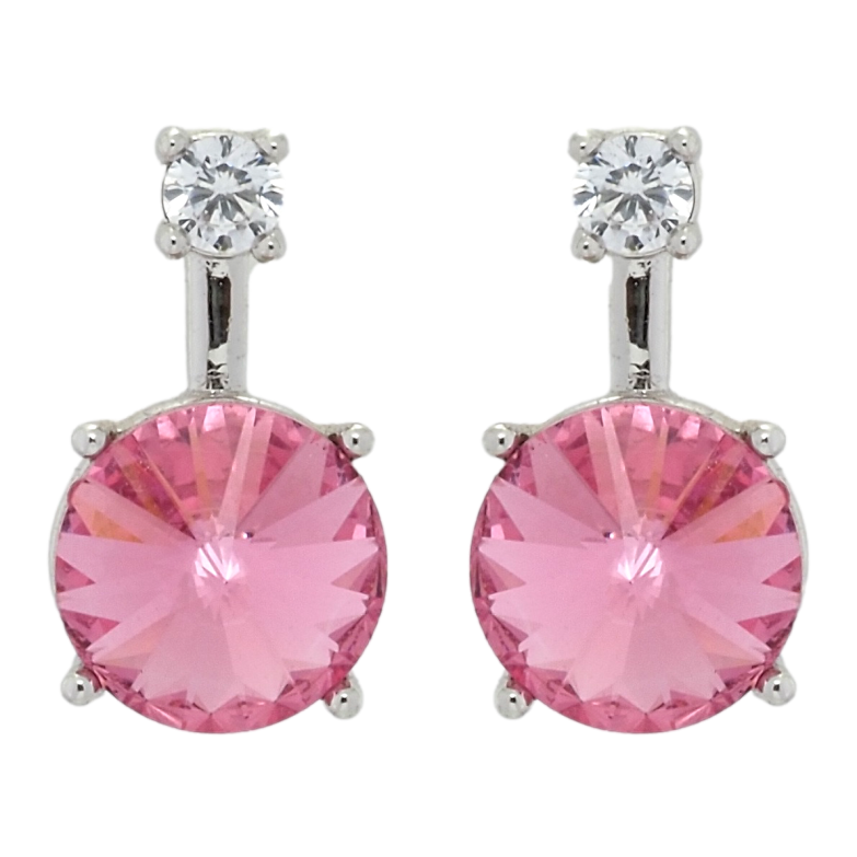 Серьги Xuping цвет Родий с кристаллами Swarovski пусеты Кристалл Rose ø 3мм и 8 мм фото №7