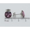 Сережки Xuping колір Родій з кристалами Swarovski пусети Кристали Amethyst 10х10мм фото №2