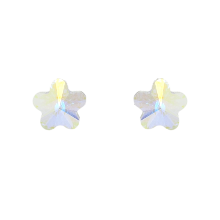 Сережки Xuping колір Родій з кристалами Swarovski пусети Квіточки кристал АВ фото №11