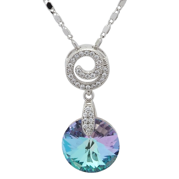 Кулон Xuping колір Родій з кр-ми Swarovski на ланцюжку Кристал Paradise Shine довжина 40-45см х 1,5мм фото №25