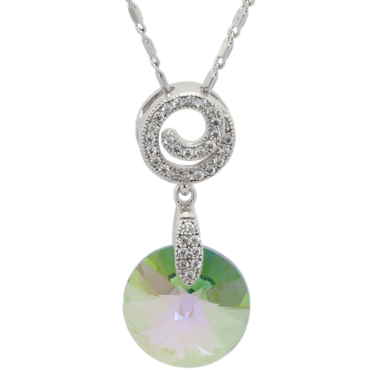 Кулон Xuping колір Родій з кр-ми Swarovski на ланцюжку Кристал Vitrail Light довжина 40-45см х 1,5мм фото №12