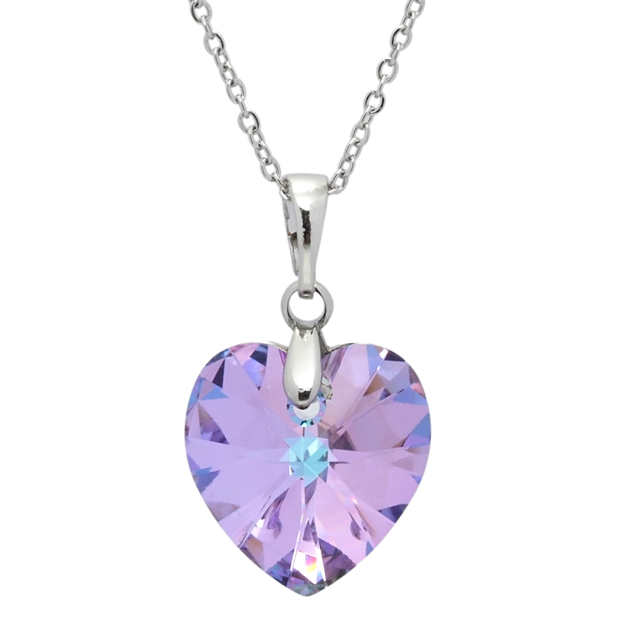 Кулон Xuping колір Родій з кр-ми Swarovski на ланцюжку Кристальне серце Paradise Shine довжина 44-49,5см х 1мм фото №1