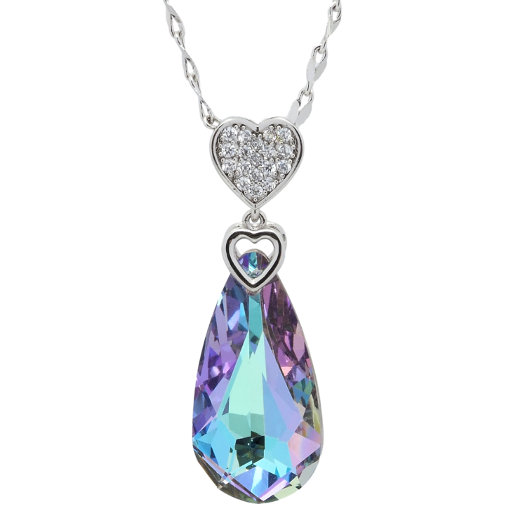 Кулон Xuping колір Родій з кр-ми Swarovski на ланцюжку Серце з кристалом Paradise Shine довжина 39-45см х 2мм фото №19