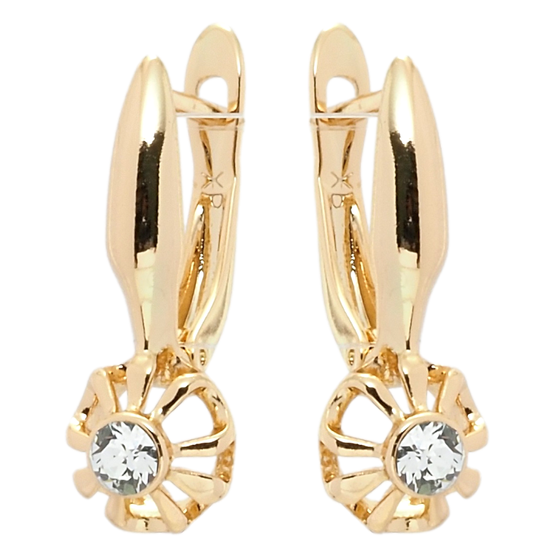Сережки Xuping колір 18K з кристалами Swarovski англійський замок Кристали Clear в декоративному обрамленні фото №1