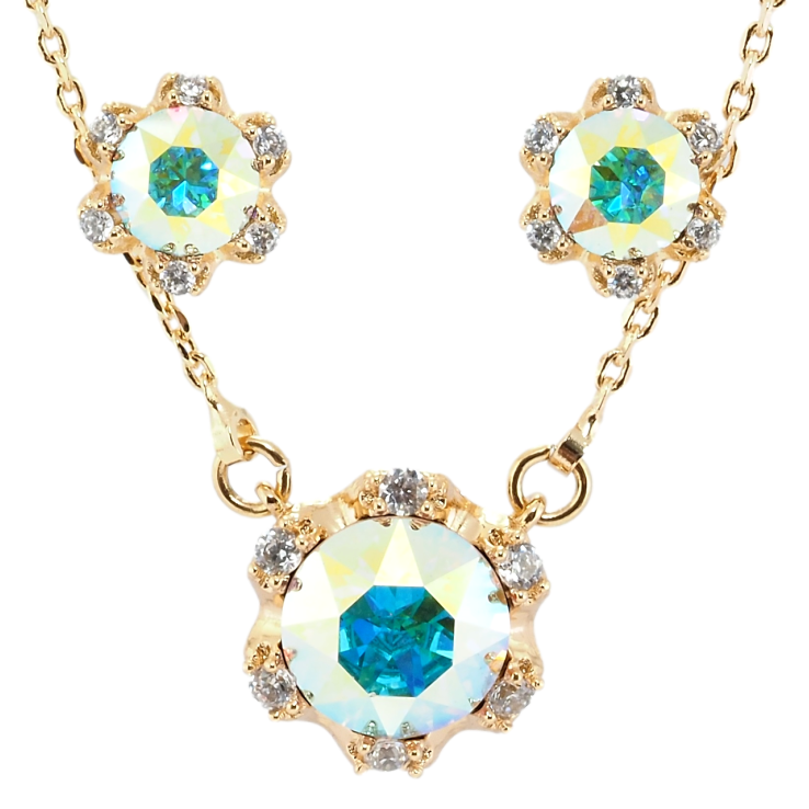 Набір Xuping колір 18K з кр-ми Swarovski Сережки Кулон на ланцюжку Кристальні квіточки АВ довжина 42-47см фото №20