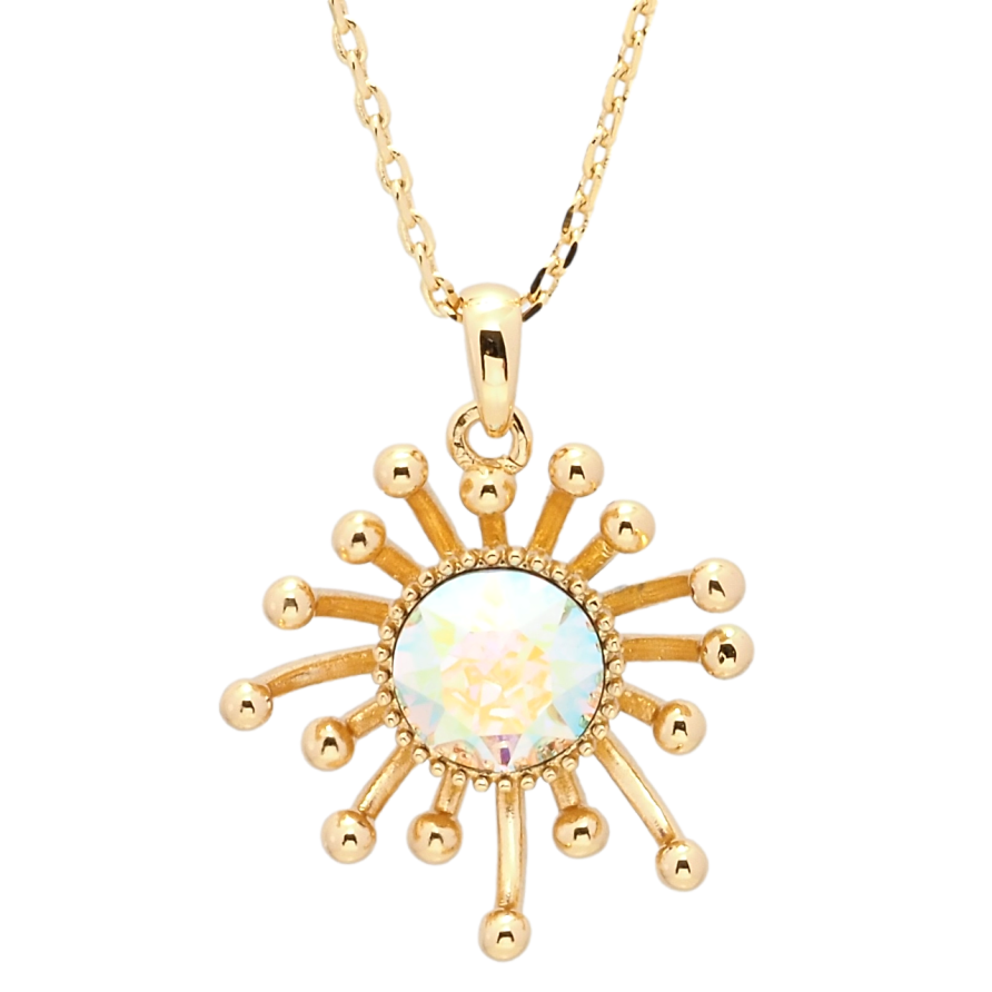 Кулон Xuping колір 18K з кр-ми Swarovski на ланцюжку Квітка з кристалом АВ довжина 40-45см х 1мм фото №1