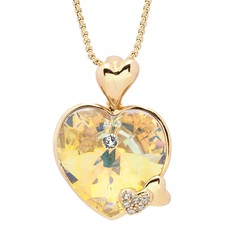 Кулон Xuping колір 18K з кр-ми Swarovski на ланцюжку Кристальне серце Citrine Shimme довжина 40-44см х 1мм фото №16