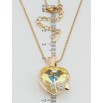 Кулон Xuping колір 18K з кр-ми Swarovski на ланцюжку Кристальне серце Citrine Shimme довжина 40-44см х 1мм фото №2