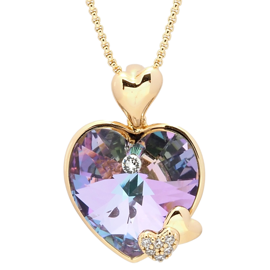 Кулон Xuping колір 18K з кр-ми Swarovski на ланцюжку Кристальне серце Paradise Shine довжина 40-45см х 1мм фото №1