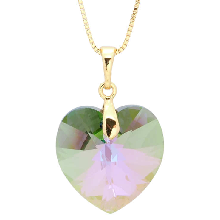 Кулон Xuping колір 18K з кр-ми Swarovski на ланцюжку Кристальне серце Vitrail Light довжина 40-45см х 1мм фото №14