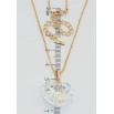 Кулон Xuping колір 18K з кр-ми Swarovski на ланцюжку Кристальне серце Shimmer довжина 40-45см х 1мм фото №2