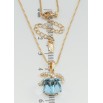 Кулон Xuping колір 18K з кр-ми Swarovski на ланцюжку Кристальний куб Aquamarine довжина 39-44см х 1мм фото №2