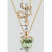 Кулон Xuping колір 18K з кр-ми Swarovski на ланцюжку Кристальний куб Peridot довжина 39-44см х 1мм фото №2