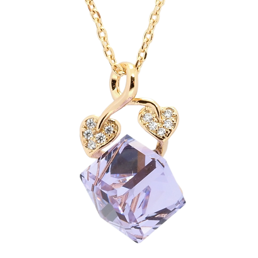 Кулон Xuping колір 18K з кр-ми Swarovski на ланцюжку Кристальний Tanzanite довжина 40-45см х 1мм фото №1