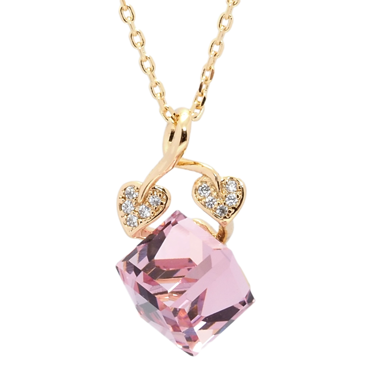 Кулон Xuping колір 18K з кр-ми Swarovski на ланцюжку Кристальний Rose довжина 39-44см х 1мм фото №11