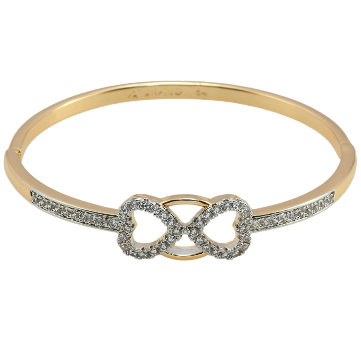 Браслет Xuping Позолота 18К + Родий Сердечки с цирконием ø 6см фото №8