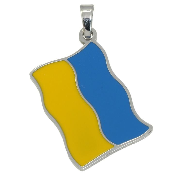 Кулон Xuping колір Родій Прапор України, покриття емаллю18х13мм для ланцюжка до 3мм фото №16 Кулон Xuping колір Родій Прапор України, покриття емаллю18х13мм для ланцюжка до 3мм фото №16