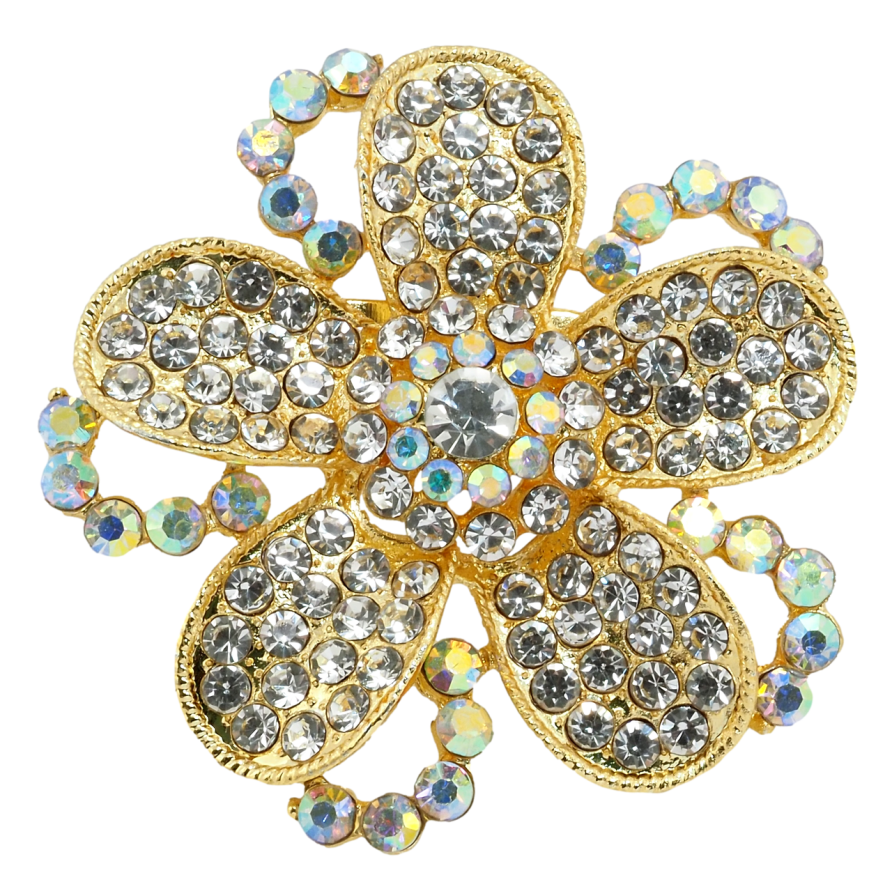 Брошка Квітка зі стразами фото №1