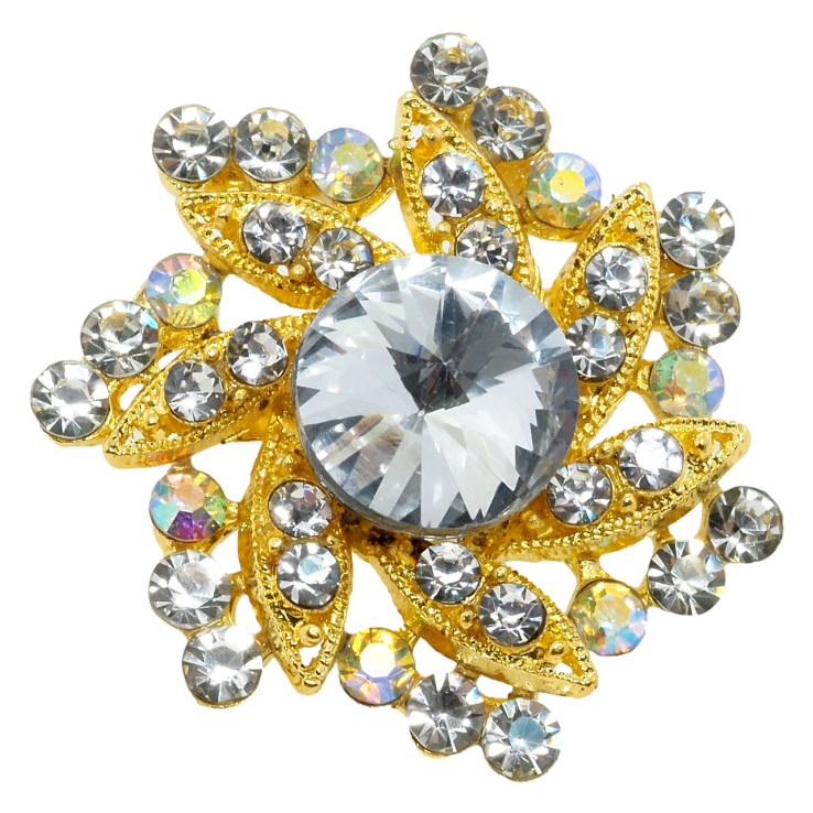 Брошка Квітка зі стразами фото №18