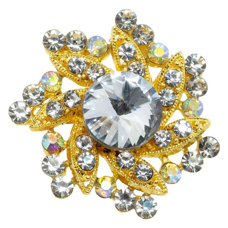 Брошка Квітка зі стразами фото №1