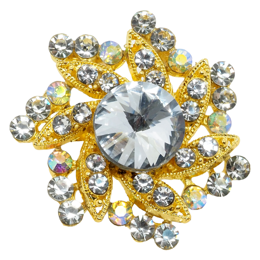 Брошка Квітка зі стразами фото №1