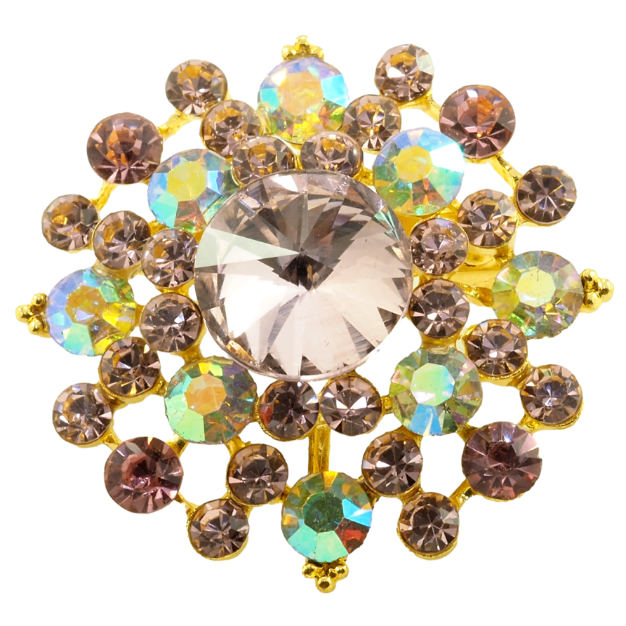 Брошка Квітка зі стразами фото №1